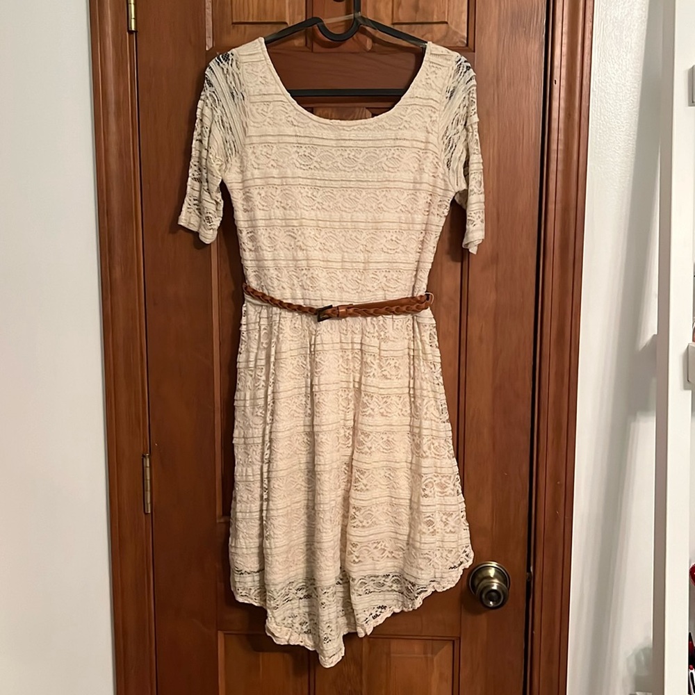 Lace Dress with Removable Belt (size junior’s medium)